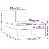 thumbnail of vidaXL Boxspringbett mit Matratze & LED Hellgrau 140x190 cm Stoff