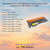 thumbnail of Kompatibel HP 117A, W2072A Y Yellow Gelb Toner Patrone für 700 Seiten von D&C