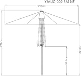 thumbnail of Tarrington House Sombrilla redonda sin volante Merida, aluminio / poliéster, Ø 3 x 2.5 m, apertura por manivela, antracita
