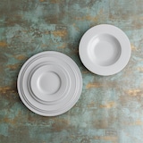 thumbnail of Service de 6 assiettes à soupe au porc en porcelaine Bidasoa Glacial à large bord, 23,5 cm
