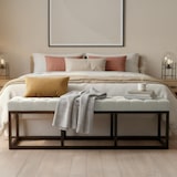 thumbnail of Banco de Design Polson Veludo Preto creme/150 cm