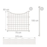 thumbnail of Relaxdays Teichzaun, 5 Zaunelemente, HxB: je 65x75 cm, Garten, Begrenzungszaun Unterbogen, zum Stecken, Metall, braun