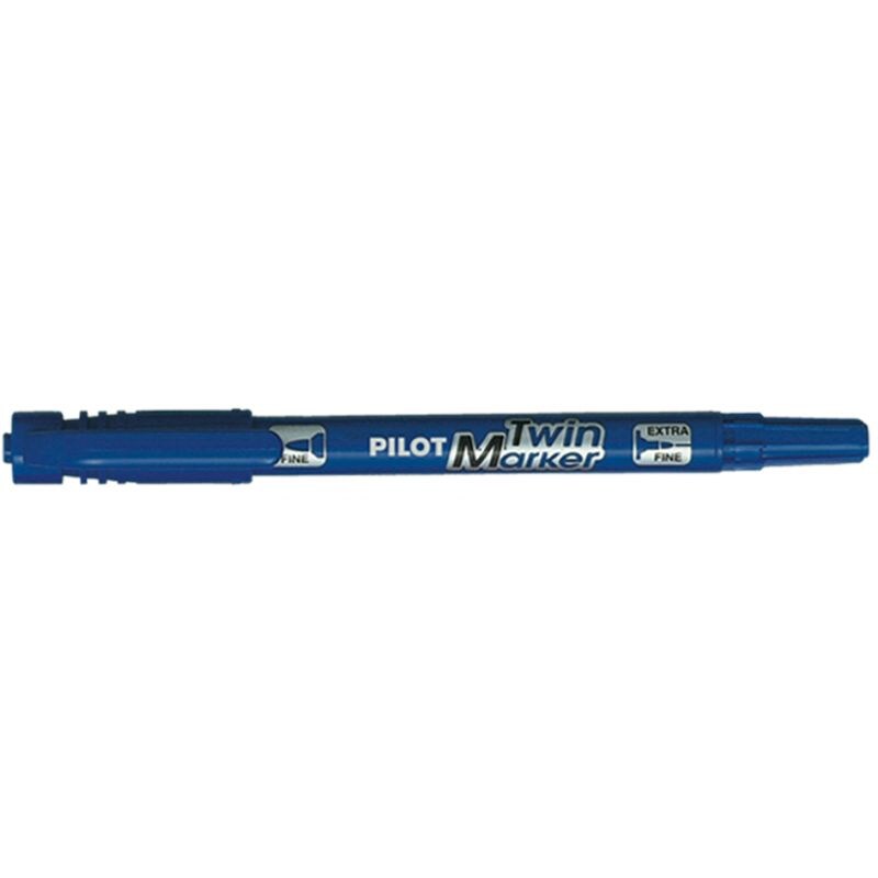 PILOT Permanent-Marker 'Twin Marker', extra fein, blau