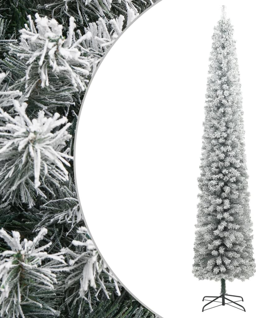 vidaXL Weihnachtsbaum Schlank mit Ständer Beschneit 270 cm PVC