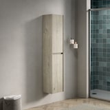 thumbnail of Badezimmer Wandschrank Offwhite 140x30x24 cm mit 2 Türen, verstellbaren Innenböden, Soft Close Scharnieren, Holzoptik aus Sperrholz