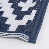 thumbnail of Alfombra de exterior rectangular de 120x180 cm, Color blanco y azul oscuro, Impermeable, Reversible, Ecológica