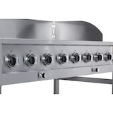 thumbnail of METRO PROFESSIONAL Barbecue à gaz 8 brûleurs, surface de cuisson 49 x 120 cm, tablette latérale, mobile, housse de protection, acier inox, argenté