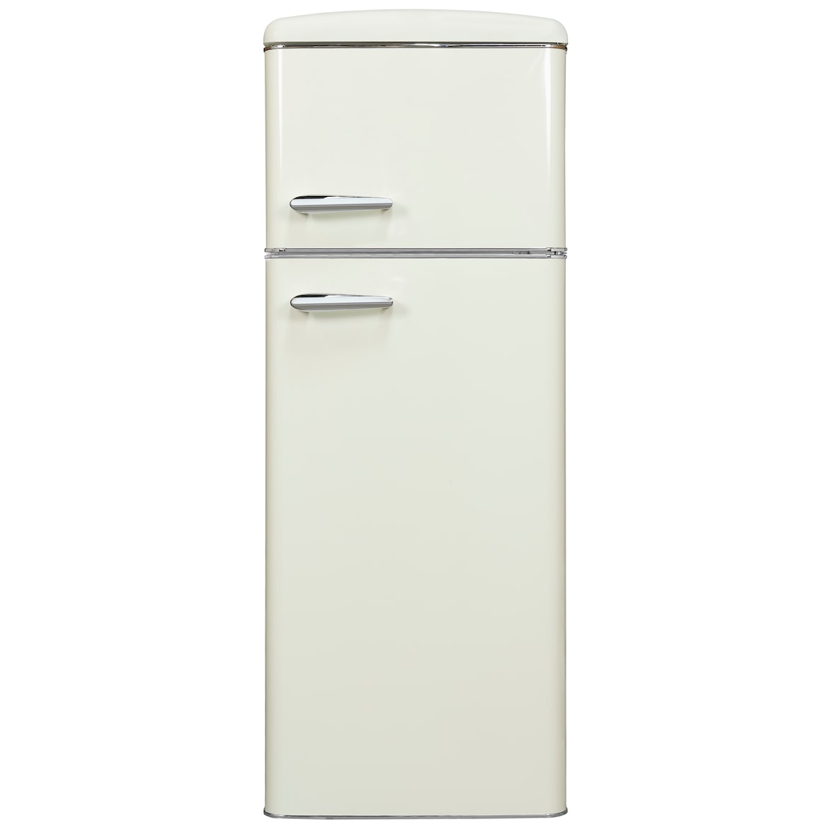Exquisit Retro Kühl-Gefrierkombination RKGC270-45-H-160E magnolienweiss, 206 l Fassungsvermögen