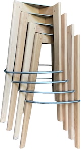 thumbnail of Keeve Barhocker weiß ohne armlehne, birkenholz gestell und kunststoff sitzfläche, 53x47x119cm (BxTxH), 506F01SW
