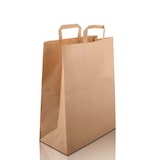 thumbnail of Papiertüten groß, 300 Stück Papiertaschen, Papiertragetaschen braun, 22 x10,5 x 30 cm, flacher Henkel, umweltfreundlich