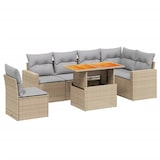 thumbnail of vidaXL 7-tlg. Garten-Sofagarnitur mit Kissen Beige Poly Rattan