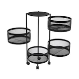 thumbnail of Resserre de cuisine 4 Paniers rotatifs sur roues en Métal Noir H 76 cm