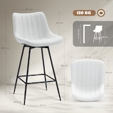 thumbnail of Barhocker, 2er-Set, Barstühle mit PU-Lederbezug, Drehfunktion, Rückenlehne und Fußstütze, für Küchentheke, Esszimmer, Weiß