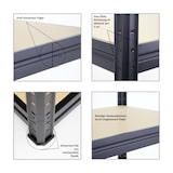 thumbnail of PROREGAL Schwerlastregal Dino | HxBxT 180x200x45 cm | Fachlast 500kg | Schwarz | Steckregal Lagersystem Stecksystem Regalsystem