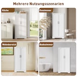 thumbnail of Küchenschrank 60x35x128 cm Weiß mit LED-Sensorleuchte, höhenverstellbaren Einlegeböden und Platz für Küchenutensilien