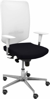 thumbnail of Ossa blanca Silla  y  Respaldo de malla en color blanco y asiento tapizado en tejido BALI color negro