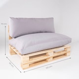 thumbnail of Pack de 2 Sofás de paletes com almofadas, em pinho novo, Poliéster 180 gr, Cor Pedra, 120x80x70