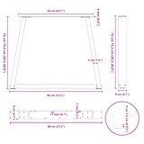 thumbnail of vidaXL Esstisch Beine V-Form 3 Stück Weiß 80x(72-73,3) cm Stahl