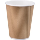 thumbnail of DeinPack 25 Riffelbecher 200 ml doppelwandig  to Go Pappbecher aus braunem Kraftkarton  Kaffeebecher