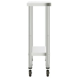 thumbnail of Mesa de trabajo de cocina con ruedas acero inox 82,5x30x85 cm