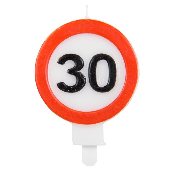 Folat 30. Geburtstag Verkehrsschild Kerze