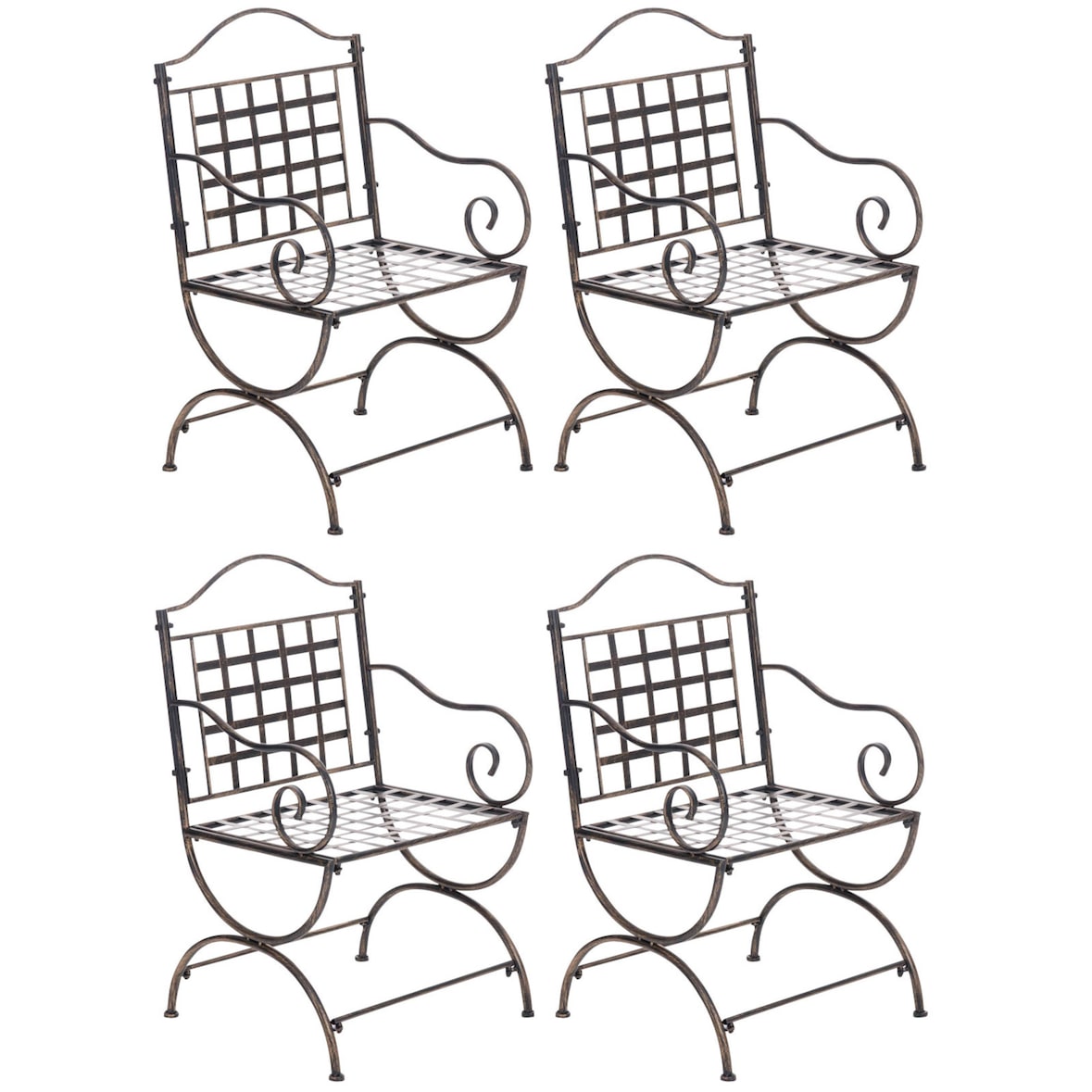 Set van 4 tuinstoelen Lotta bronzen