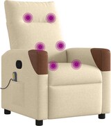 thumbnail of vidaXL Massagesessel Creme Stoff