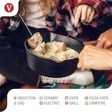 thumbnail of Victoria Tiefe Gusseisenpfanne Emaillierte Induction 20cm, Cast Iron Skillet ohne PTFE, VIC-37819, Schwarz