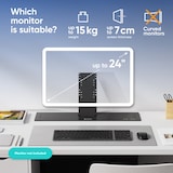 thumbnail of ONKRON Soporte Pantalla Ordenador para Monitores de 16 a 24", Elevador Eléctrico hasta 15 kg, VESA 75x75 y 100x100 mm, NWSSC24 Negro