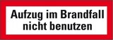 thumbnail of Aufkleber I Feuerwehrschild Aufzug im Brandfall nicht benutzen, DIN 4066, Folie, 297x105mm, DIN 4066