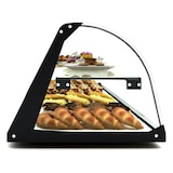 thumbnail of MBH - Vetrina espositiva neutra professionale Snack 84 cm 1 ripiani vetri curvi. Espositore neutro con LED porta brioches per bar e pasticceria.