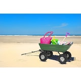 thumbnail of Chariot de jardin à Benne basculante Charge 200kg 75L - Chariot de Transport 4 roues Bois, Terre, Mobilier de Jardin Plage KZ