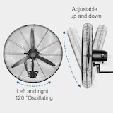 thumbnail of Ventilador de Parede Industrial, 180 W, Aço Inoxidável, 3 Velocidades