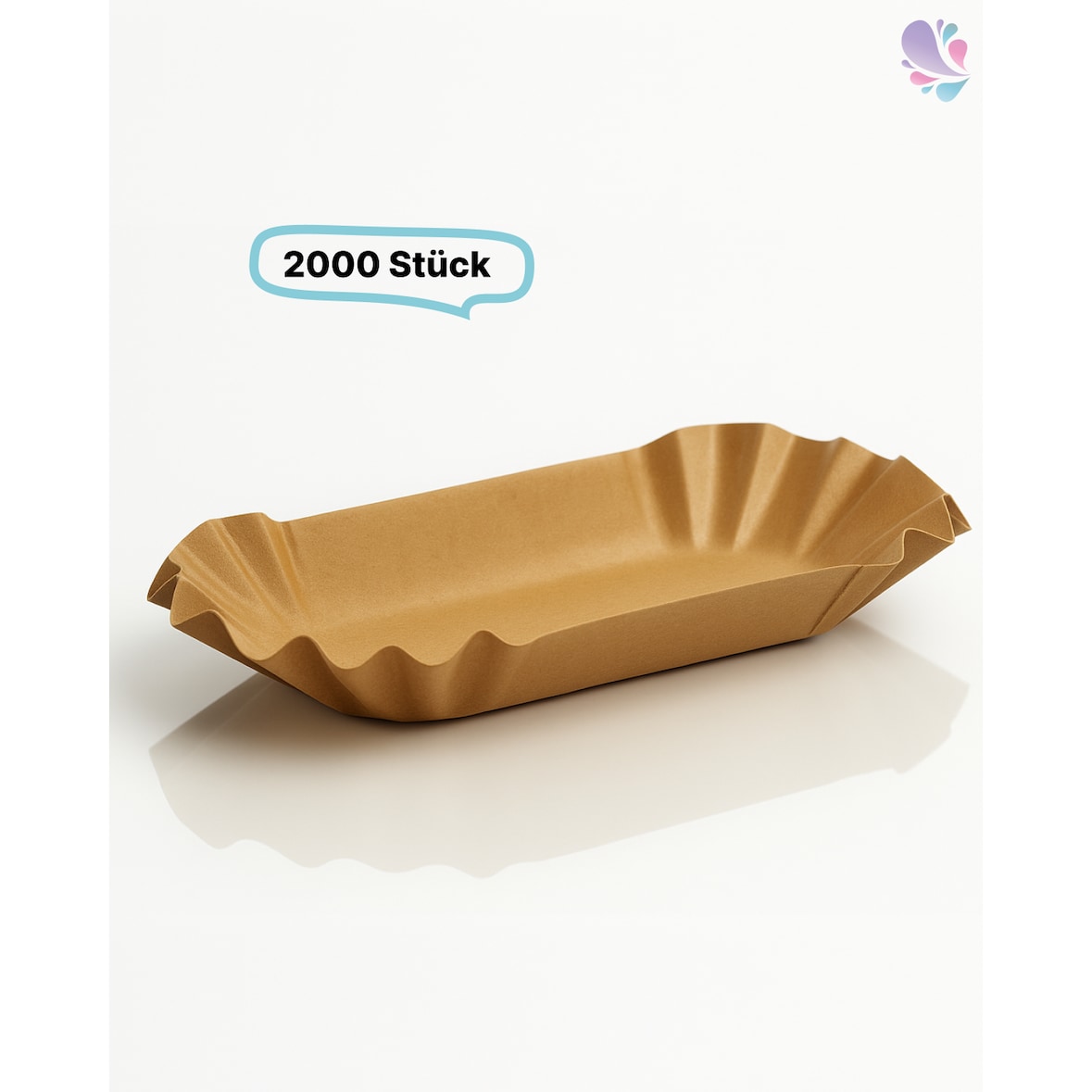 Pappschalen Pommesschalen klein 2.000 Stk, to go, take away, biologisch abbaubar, nachhaltig, kunststofffrei