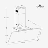thumbnail of Klarstein Silver Lining 90 Dunstabzugshaube 90cm 568m³/h EEK A Edelstahl Silber