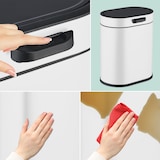 thumbnail of Relaxdays Mülleimer Wandmontage, 5 Liter, Einhängen oder Kleben, Inneneimer, Küchenabfalleimer, Badmülleimer, weiß