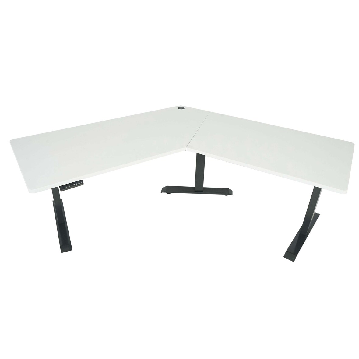 Schreibtisch HWC-D40, Computertisch, 120° elektrisch höhenverstellbar ~ weiß, anthrazit-grau