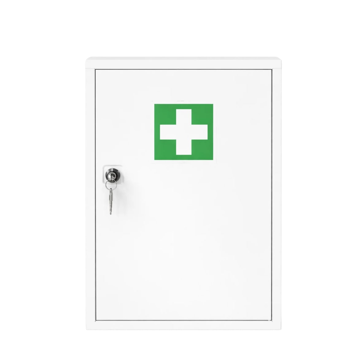 FAP Verbandschrank A, Metall, 2 Fächer, weiß, inkl. Schloss (leer, ohne Füllung)