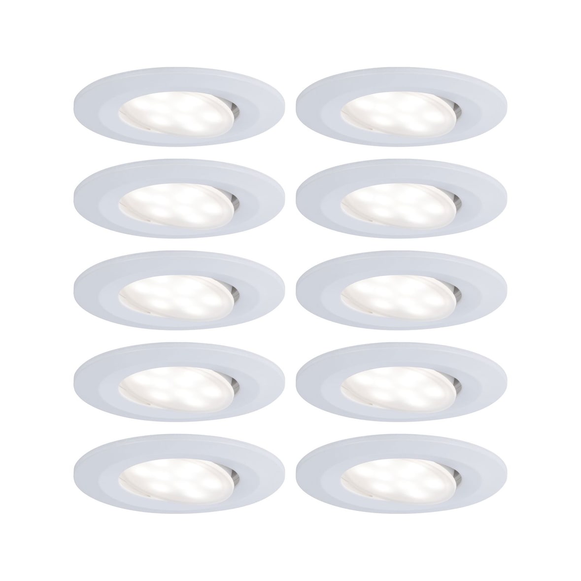 Paulmann Spot encastré LED Calla Kit de base orientable IP65 rond 90mm 30°  10x5,2W 10x460lm 230V gradable 4000K Blanc dépoli 99924
