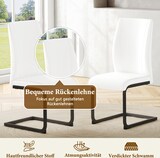 thumbnail of Esszimmerstuhl Set 2er Kunstleder Weiß+Schwarz 99x44x45 cm mit ergonomischer Rückenlehne, stabilem Metallgestell, modernem Design