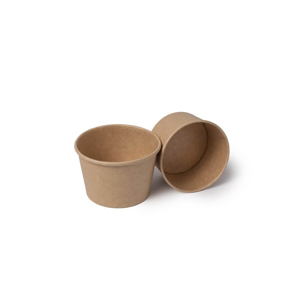 Pot à Glace kraft Brun avec couvercle - 120 ml - par 2000