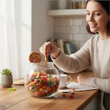 thumbnail of Relaxdays Bonbonglas, 2er Set, 2 Liter, Vorratsgläser für Süßigkeiten, Candy Bar, Edelstahl-Deckel, transparent/silber