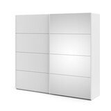 thumbnail of Veto Schiebetürenschrank B243 cm 1 Tür und 1 Spiegeltür weiß und weiß hochglanz.