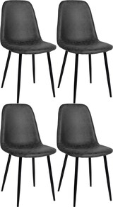 thumbnail of Décoshop26 - Set mit 4 modernen Esszimmerstühlen mit schwarzen Metallbeinen und schwarzen PVC-Sitzflächen 10_0001823