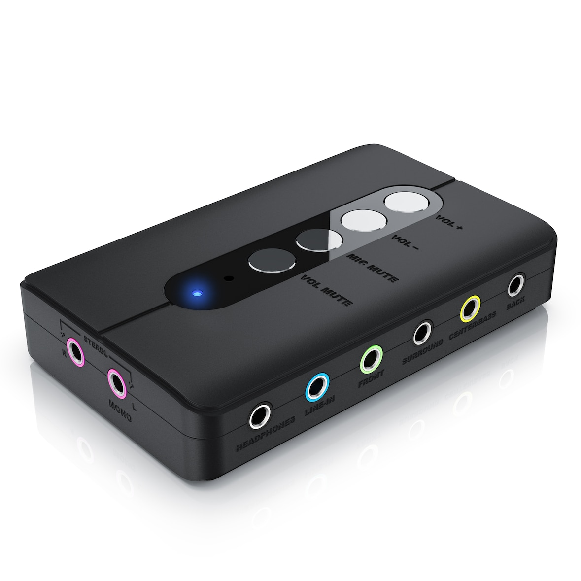 CSL USB 7.1 Soundkarte extern - 7.1 Surround Sound - Stereo Audio Adapter - Lautstärkeregelung - Anschluss für Kopfhörer, Mikrofon