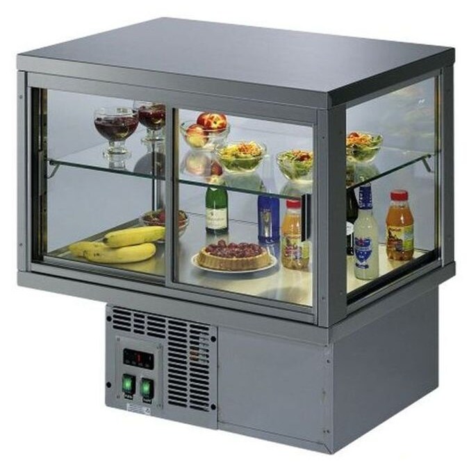 Einbau-Kühlvitrine KBS 625x610x540 mm mit automatisch abtauender Glasschiebetür