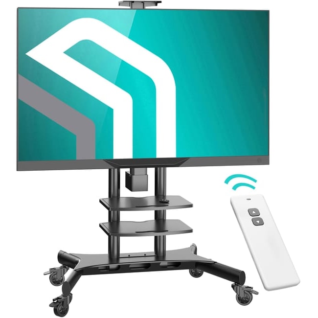 ONKRON Soporte TV con Ruedas y Regulación de Altura Motorizada para 50-86", hasta 90 kg, VESA máximo 800x500 mm, TS1881E-B Negro