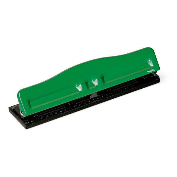 Lebez, Perforatore 840, max 8 fogli, 4 fori regolabili, passo 6/8 cm, verde