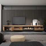 thumbnail of Mueble TV, Televisión, Muebles de salón, almacenaje, 368x35x45cm, Chimenea eléctrica XXL, Colgado, Suspendido, Estilo Moderno, Roble _515_1487