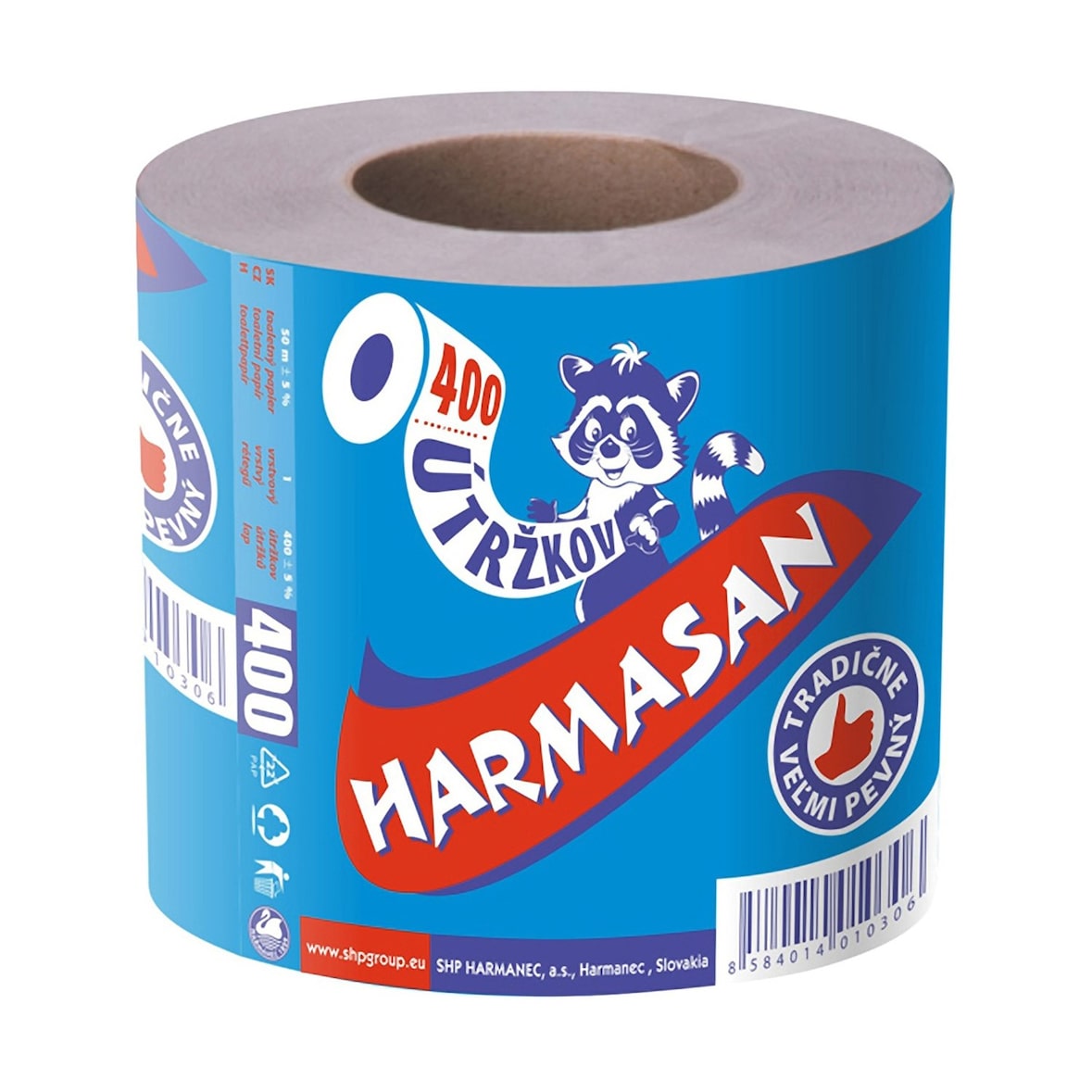 10x Toilettenpapier WC-Papier natur 1-lagig "Harmasan" 400 Blatt 50 m